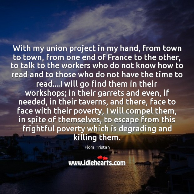 With my union project in my hand, from town to town, from Image