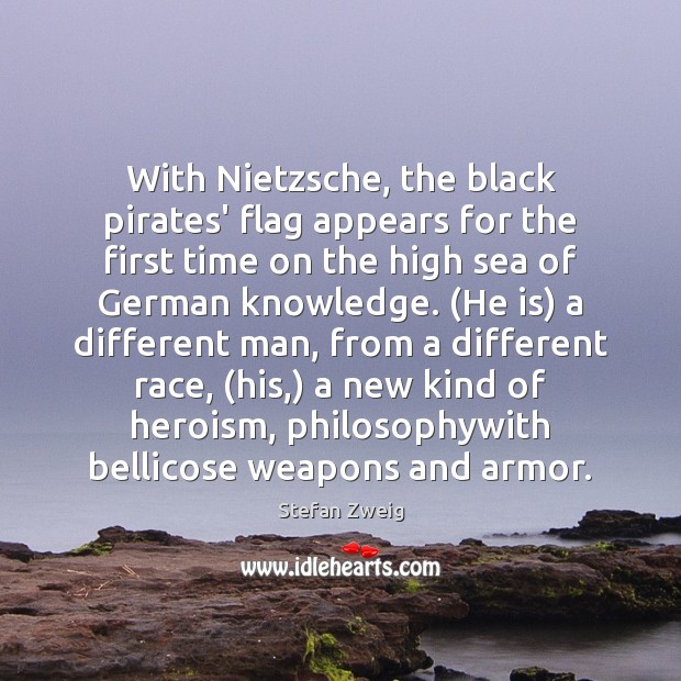 With Nietzsche, the black pirates’ flag appears for the first time on 