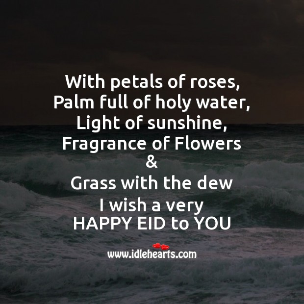 With petals of roses Eid Messages Image