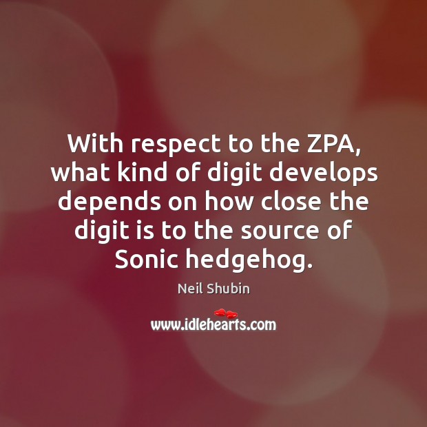 With respect to the ZPA, what kind of digit develops depends on Neil Shubin Picture Quote
