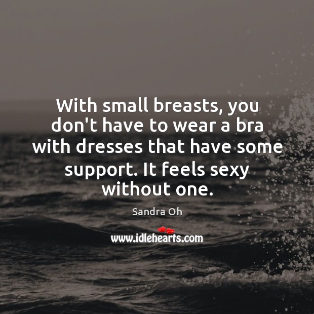 With small breasts, you don’t have to wear a bra with dresses Sandra Oh Picture Quote