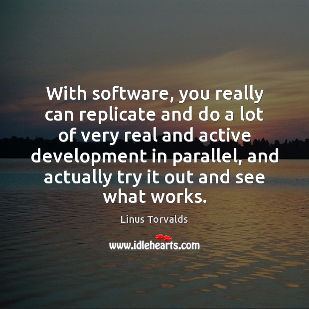 With software, you really can replicate and do a lot of very Image
