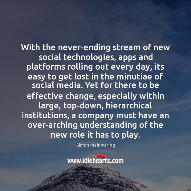 With the never-ending stream of new social technologies, apps and platforms rolling Social Media Quotes Image