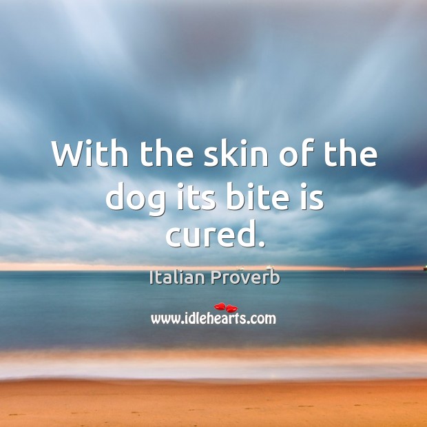 With the skin of the dog its bite is cured. Image