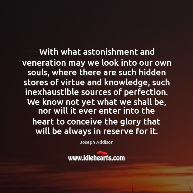 With what astonishment and veneration may we look into our own souls, Hidden Quotes Image
