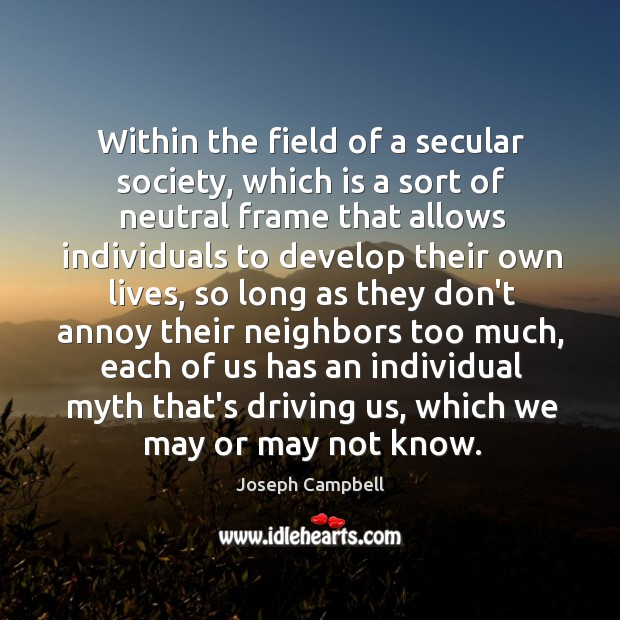 Within the field of a secular society, which is a sort of Image