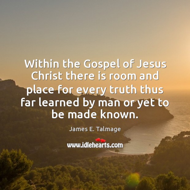 Within the Gospel of Jesus Christ there is room and place for Image
