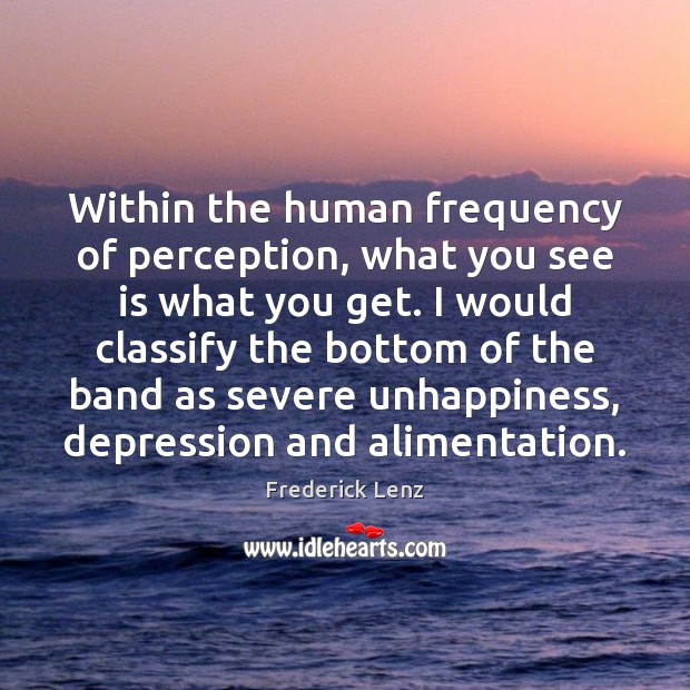 Within the human frequency of perception, what you see is what you Image
