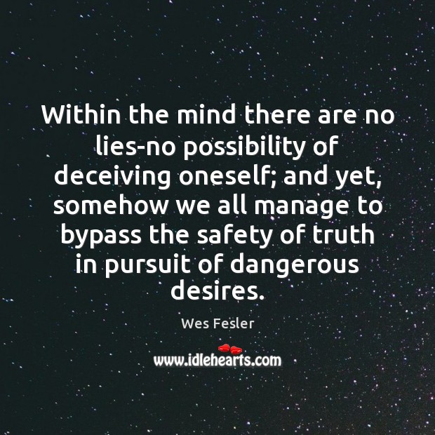 Within the mind there are no lies-no possibility of deceiving oneself; and Image