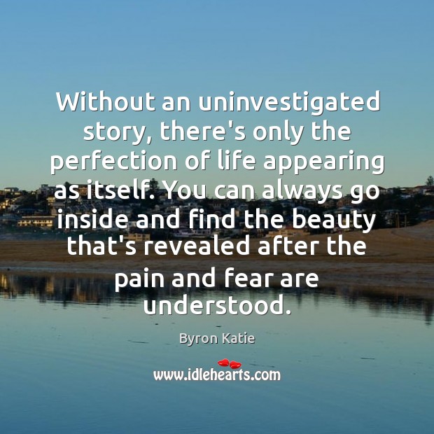 Without an uninvestigated story, there’s only the perfection of life appearing as Byron Katie Picture Quote