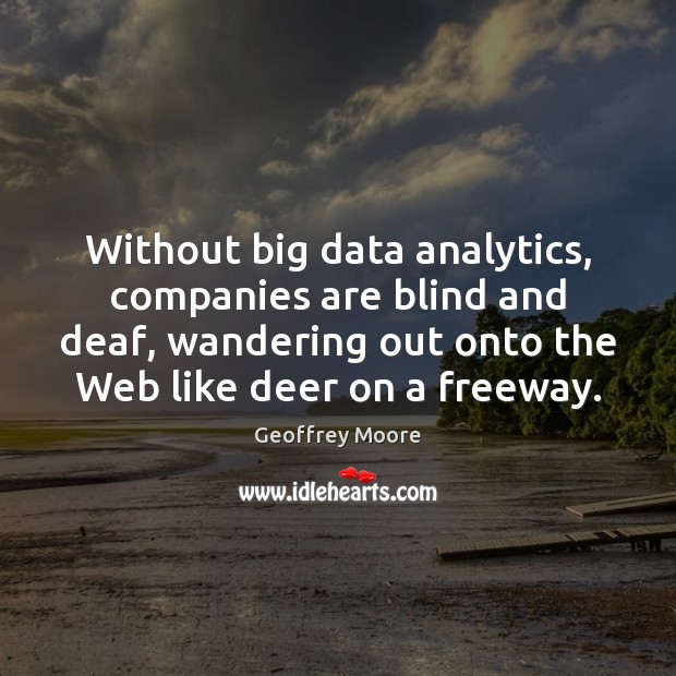 Without big data analytics, companies are blind and deaf, wandering out onto Geoffrey Moore Picture Quote