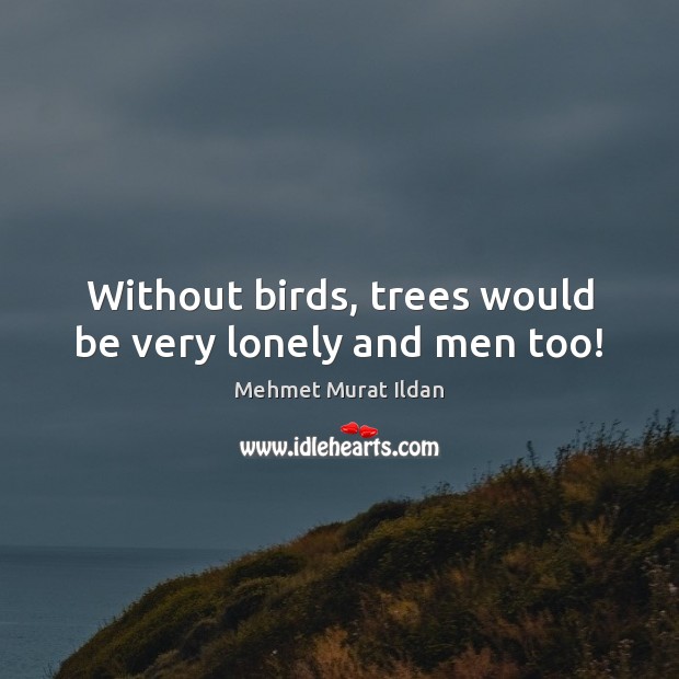 Without birds, trees would be very lonely and men too! Mehmet Murat Ildan Picture Quote