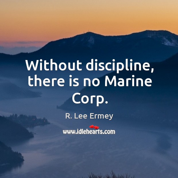 Without discipline, there is no marine corp. Image