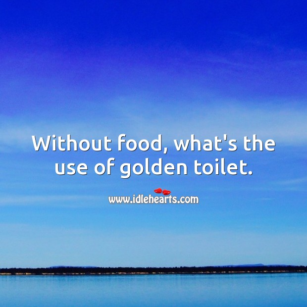 Without food what’s the use of golden toilet. Food Quotes Image