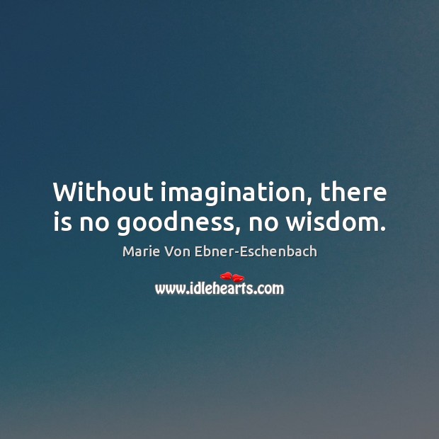 Without imagination, there is no goodness, no wisdom. Image