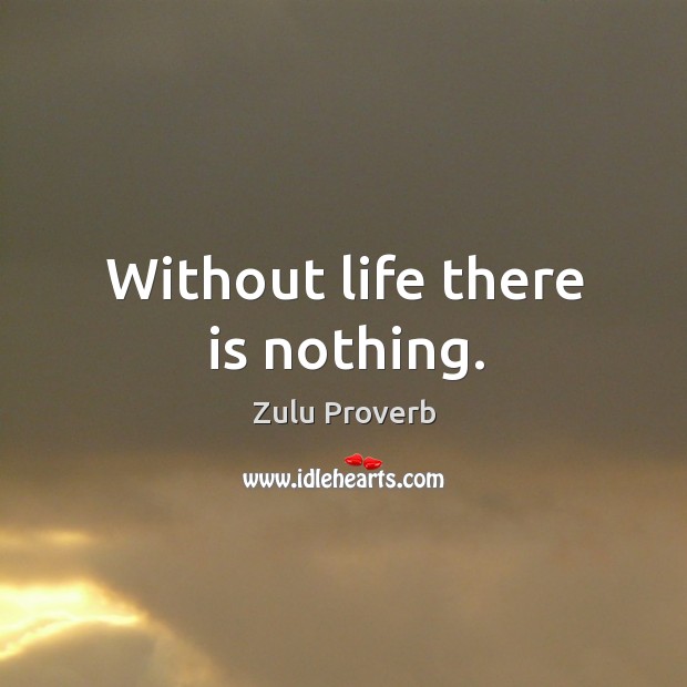 Without life there is nothing. Zulu Proverbs Image