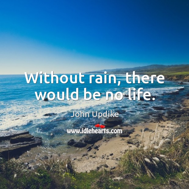 Without rain, there would be no life. John Updike Picture Quote