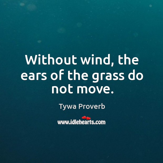 Without wind, the ears of the grass do not move. Tywa Proverbs Image