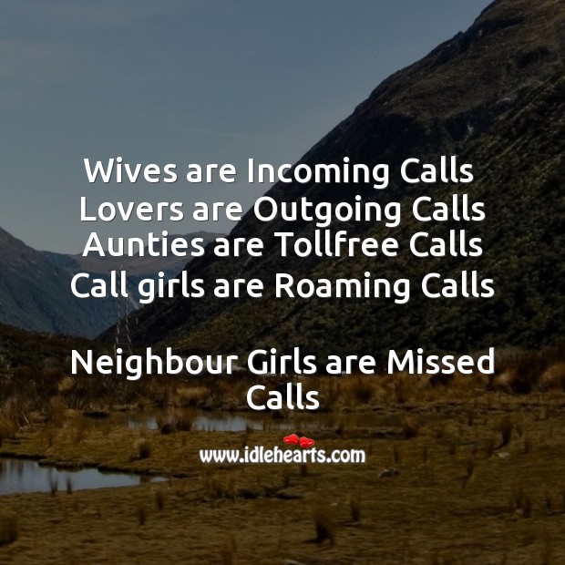 Wives are incoming calls Funny Messages Image