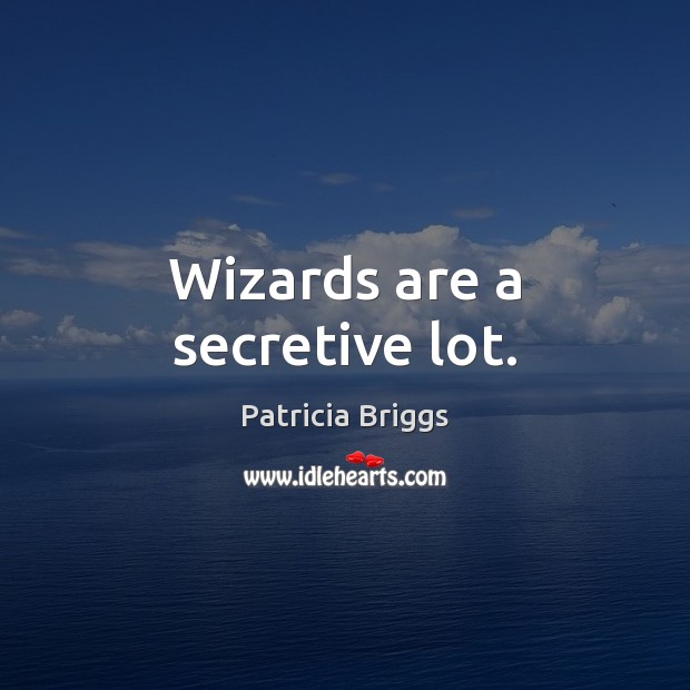 Wizards are a secretive lot. Patricia Briggs Picture Quote