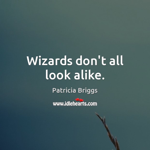 Wizards don’t all look alike. Patricia Briggs Picture Quote