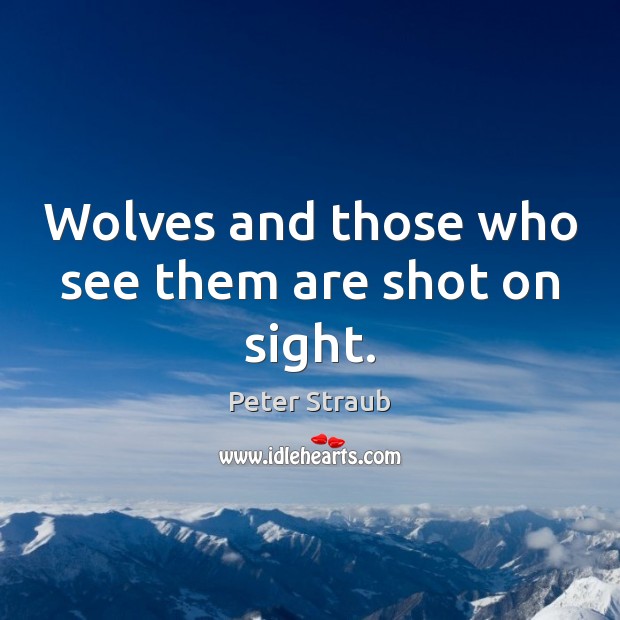 Wolves and those who see them are shot on sight. Peter Straub Picture Quote