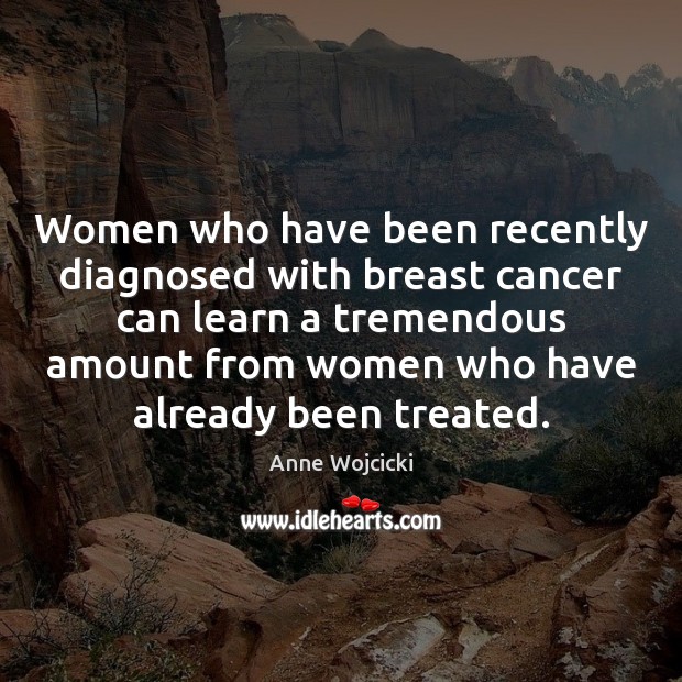 Women who have been recently diagnosed with breast cancer can learn a Anne Wojcicki Picture Quote