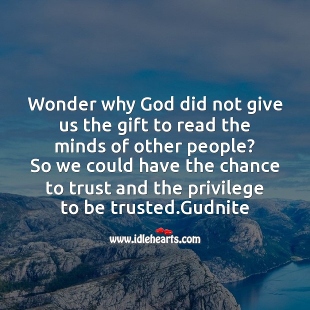 Wonder why God did not give us the gift Good Night Messages Image