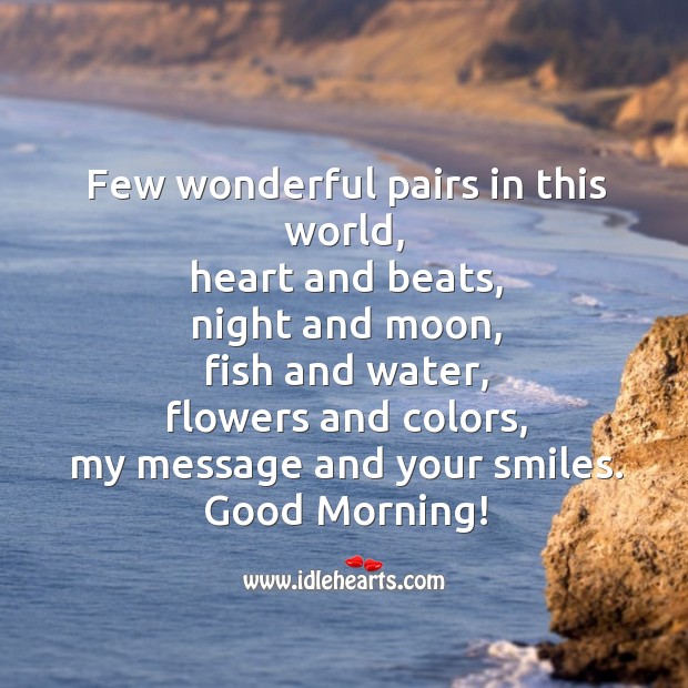Wonderful pairs in this world Good Morning Quotes Image