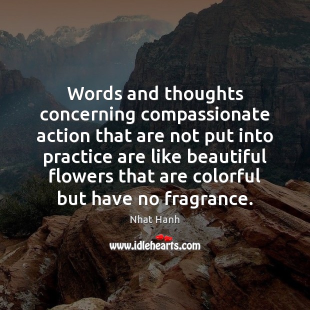 Words and thoughts concerning compassionate action that are not put into practice Image