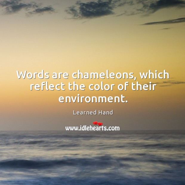 Words are chameleons, which reflect the color of their environment. Image
