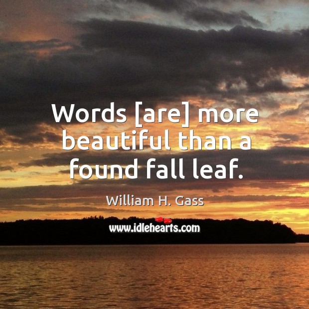 Words [are] more beautiful than a found fall leaf. 