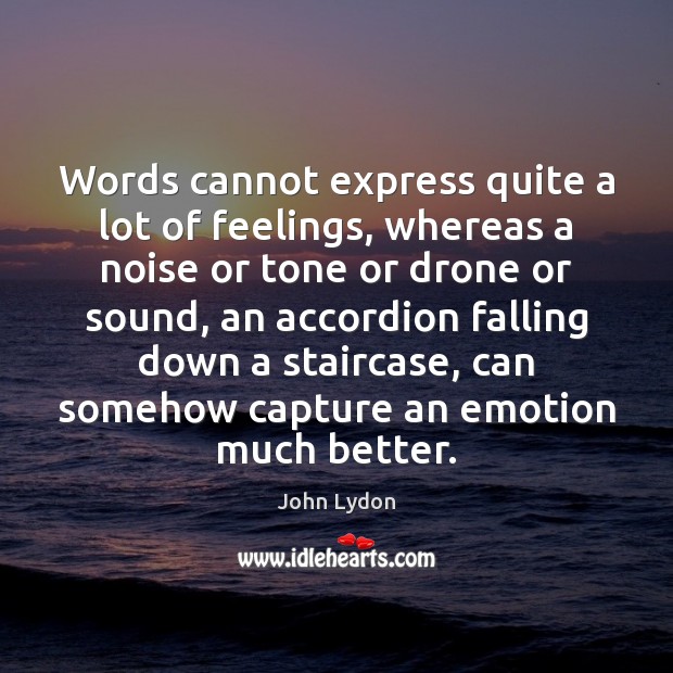 Words cannot express quite a lot of feelings, whereas a noise or Emotion Quotes Image