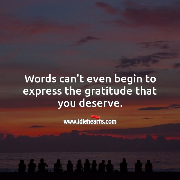 Words can’t even begin to express the gratitude that you deserve. Image