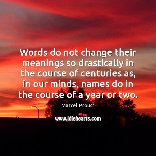 Words do not change their meanings so drastically in the course of Image