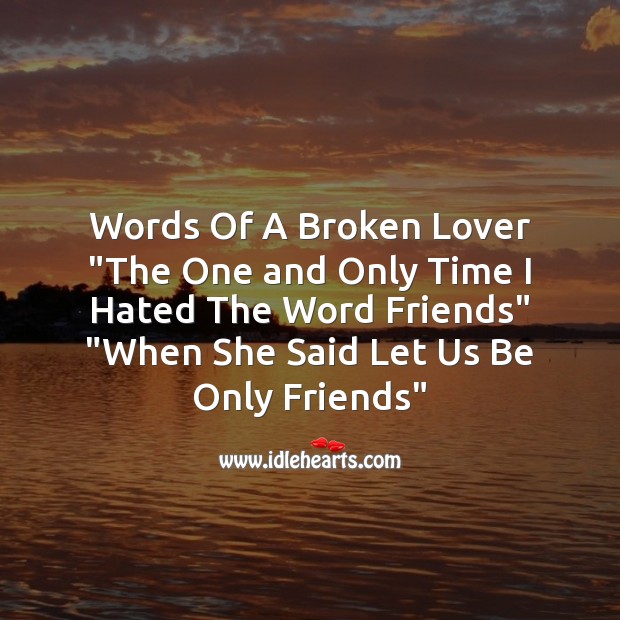 Words of a broken lover Sad Messages Image