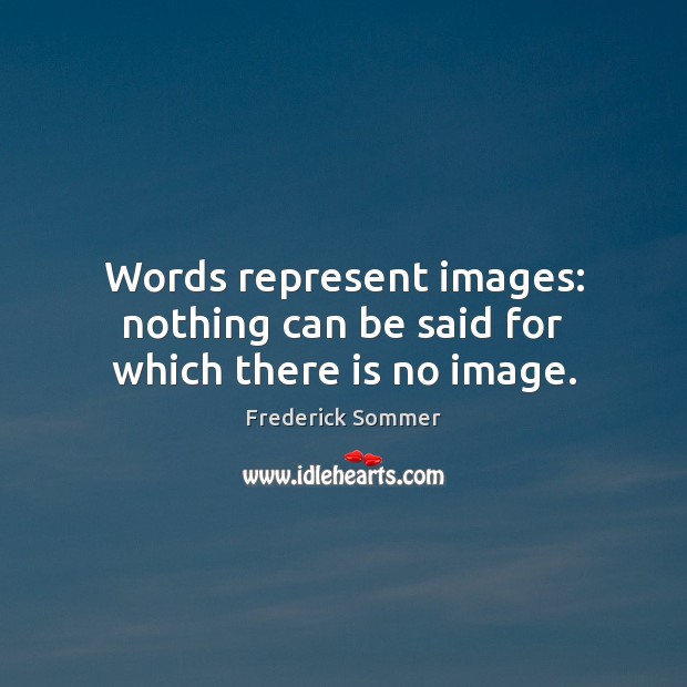 Words represent images: nothing can be said for which there is no image. Image