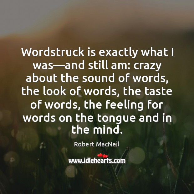 Wordstruck is exactly what I was—and still am: crazy about the Image