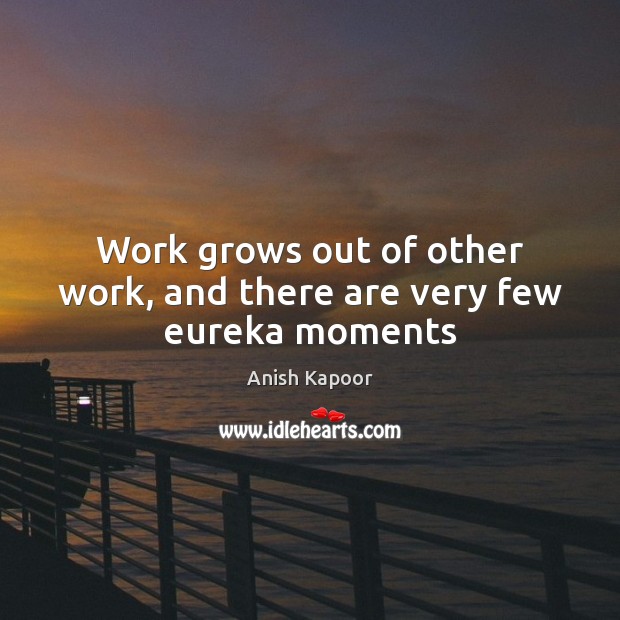 Work grows out of other work, and there are very few eureka moments Anish Kapoor Picture Quote
