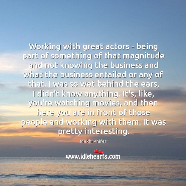 Working with great actors – being part of something of that magnitude Mekhi Phifer Picture Quote