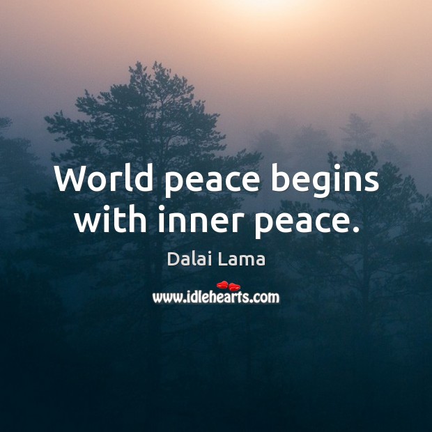 World peace begins with inner peace. Image