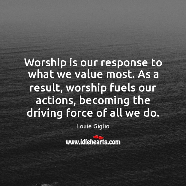 Worship is our response to what we value most. As a result, Image