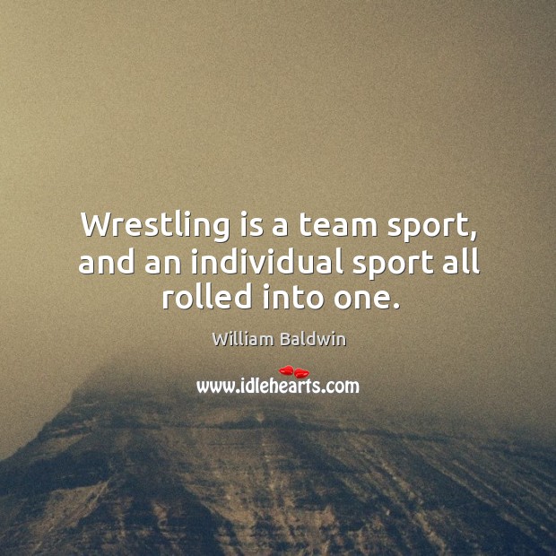 Wrestling is a team sport, and an individual sport all rolled into one. William Baldwin Picture Quote