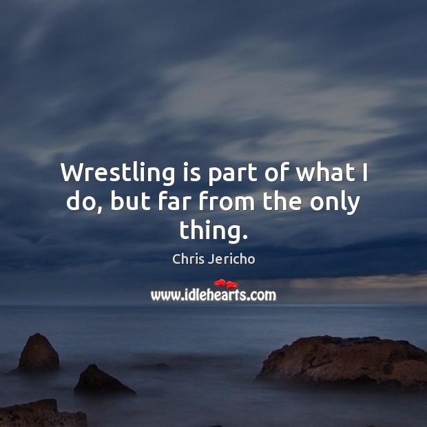 Wrestling is part of what I do, but far from the only thing. Image