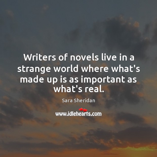 Writers of novels live in a strange world where what’s made up 