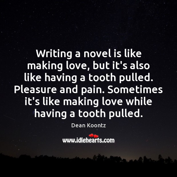Writing a novel is like making love, but it’s also like having Image