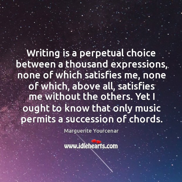 Writing is a perpetual choice between a thousand expressions, none of which Writing Quotes Image