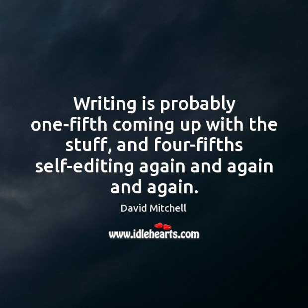 Writing is probably one-fifth coming up with the stuff, and four-fifths self-editing Writing Quotes Image