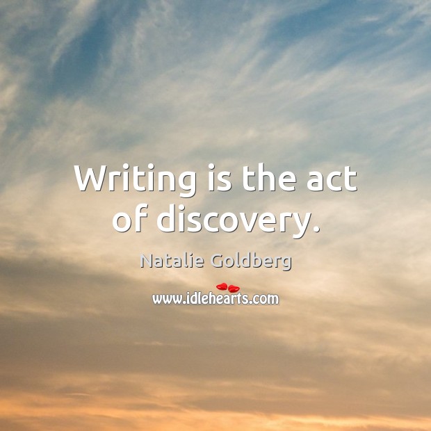 Writing is the act of discovery. Writing Quotes Image