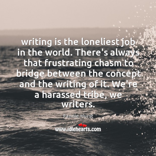 Writing is the loneliest job in the world. There’s always that frustrating Writing Quotes Image